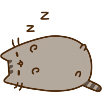 Pusheen sleeping with little zzz's floating above